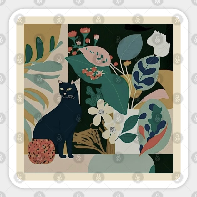 Vintage Cat Sticker by KitzCutiz